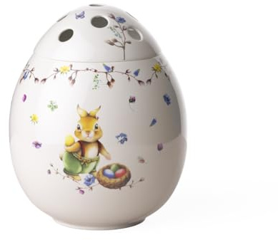 Villeroy & Boch - Spring Fantasy Ei Vase Bunt, Ostervase für Blumen Perforiert, Osterdeko, Ostern Dekoration, Hase Emma, Deko, Geschenk, Premium Porzellan