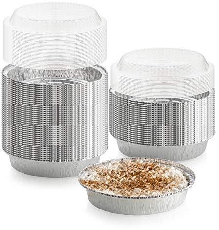 Yasirona QWER -Pack of 9-Inch Round Foil Pans with 40 Dome Lids - Disposable Aluminum Foil Cake Trays - Freezer & Oven Safe - for Baking, Cooking, Storage & Reheating