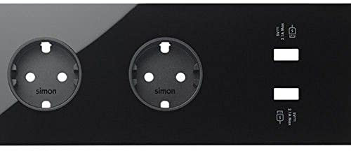 Simon Kit front 3 ele.2 bases + cargador USB doble carga rápida