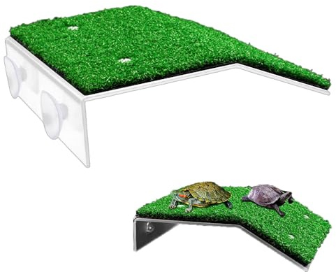 UxradG Plateforme pour Tortue - Aquarium Ramp Échelle, Bain de Soleil et Jeu pour Reptiles de Mer - Taille M