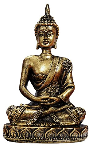 HYFAN Kleine Mini-Buddha-Statue, harmonische Yoga-Figur, Sammlerstück, Handwerk, Feng Shui, Skulptur, Dekoration für Zuhause, Büro, Regal, Schreibtisch (Bronze 4)