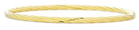 Bling Jewelry Bracelet Simple Basique Fin Empilable Pour Femmes Adolescentes Bracelets Rond Lisse Plaqué Or Jaune 18K 2,5MM