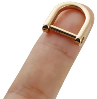 6 pcs Tiny D-Rings Shackle Screw Ring for Key Holder Zip Puller Purse Replacement Paracord Bracelet 0.4 Inch Inside Bar (Gold)
