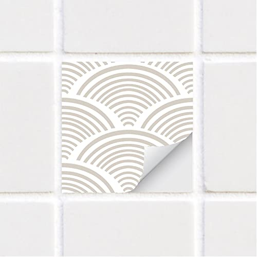 Alwayspon Wasserdichter Fliesenaufkleber aus Vinyl, zum Abziehen und Aufkleben, selbstklebender Fliesenaufkleber für Küche, Badezimmer, Boho-Stil, Wandaufkleber, 15 x 15 x 25 Stück, Hellbraun