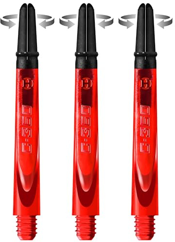 Harrows Darts Technology Carbon 360 Shafts, Rotating Carbon top von Thor-Sports (Short, red)