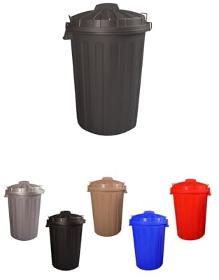 JARDIN202 - Cubo Basura Diseño Moderno de plástico con Tapadera | Cubo Resistente almacenaje y Reciclar | 100 litros (Gris)