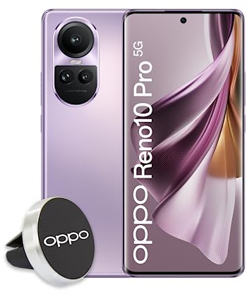 OPPO Reno10 Pro Smartphone 5G, AI Triple Cámara 50 + 32 + 8MP, Selfie 32MP, Pantalla 6.7 120Hz AMOLED, 4600mAh, RAM 12GB (ESP 24 GB) ROM256GB Soporte para Coche, versión Italiana, Color