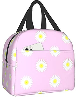 Daisy Pink Flower Lunch Bag Scatola da viaggio Lavoro Bento Cooler Tote riutilizzabile Scatole da picnic Contenitore isolato Borse per la spesa Per adulti Donne Uomini