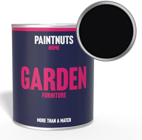 Paintnuts Garden Furniture Paint - RAL-9005 - JET BLACK Matt 500ml Tin