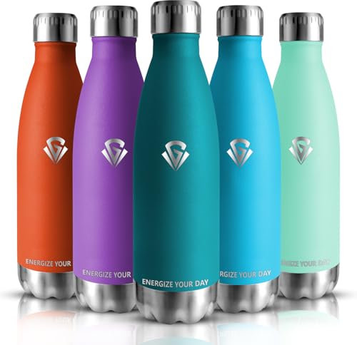 Grsta Borraccia Termica, Borraccia 750ML, Borraccia Acciaio Inox Senza BPA, Bottiglia Termica 0.75l Senza Perdite, per Scuola, Sport, Yoga - Mantiene Caldo per 12 Ore/Freddo 24 Ore