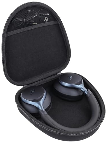 Aenllosi Hartschalenhülle für Anker Soundcore Space One Kopfhörer, Schwarz | Netztasche für Kabel und Zubehör, Wasserabweisende Oberfläche für zusätzlichen Schutz, Nur Hülle ohne Gerät und Zubehör