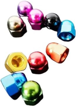 10 stücke Aluminium Eichel Hutmutter M3 M4 M5 M6 Bunte Aluminium Dekorative Hutmuttern Kappen Abdeckungen(Black,M3 10pcs)
