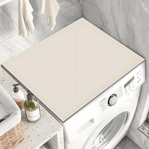 Odot Waschmaschinenauflage Rutschfest 60x60cm, Einfarbig Waschmaschine Abdeckung Universal Saugfähig Schnelltrocknend Waschmaschinen Auflage Waschmaschinenabdeckung (Beige)
