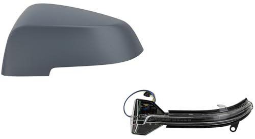Johns, Spiegelkappe + LED-Spiegelblinker Links passend für BMW 5er F10 F11 Limo Touring