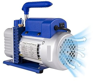 Pompa a vuoto, pompa a vuoto d'aria, Pompa a vuoto for refrigerazione a 1 stadio con/senza calibro collettore 1.8CFM-12CFM Refrigerante Aria condizionata Manutenzione HVAC per il condizionamento dell'