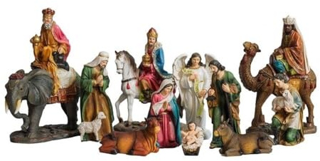 Inmaculada Romero IR Misterio Navidad Nacimiento Belén 12 Piezas 20 cm. Figura Niño Jesús Reyes Magos Animales Virgen