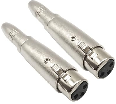 Voluty Tek XLR to 1/4 Adapter 3PIN XLR Female to 6.35MM Female Adpapter Compatible with Microphone, Stereo, Mixer 2pcs