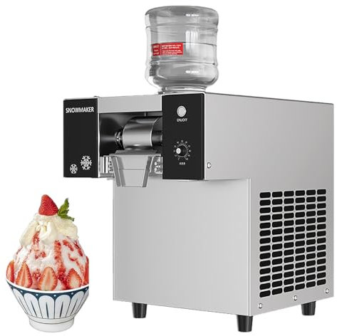 RoyceBee Macchina per Ghiaccio Tritato, Macchina per Ghiaccio Portatile, velocità di Produzione del Ghiaccio a Fiocchi di Neve Regolabile, per Casa, Ufficio, Ristorante, Bar, Festa,275 lbs/Day