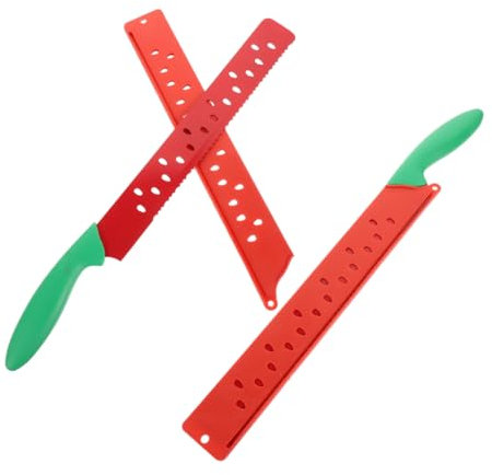 Alipis 2pezzi Coltello Da Cucina Lama Seghettata Per Anguria Formaggio e Sandwich Acciaio Inossidabile Per Tagliare Frutta e Cibo Senza Sforzo