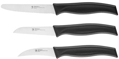 HENCKELS by ZWILLING Elements Set de couteaux 3 pièces, couteau universel, couteau à légumes et couteau à éplucher, noir