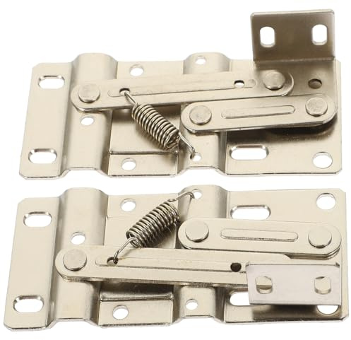 UKCOCO Charnières À Ressort 45 DegréS Pour Portes De Meubles CharnièRe Sous ÉVier En Fer Argenté Installation Facile Pour Armoires De Cuisine Placards Et Meubles Tv 2 PièCes