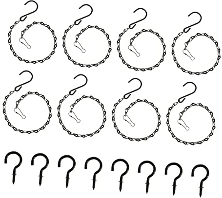 Toyvian 8piezas Cadena para Comedero de Pájaros con Ganchos de Metal Cadenas Colgantes para Comederos de Pájaros y Bebederos para Macetas y Faroles Uso Jardín o Patio