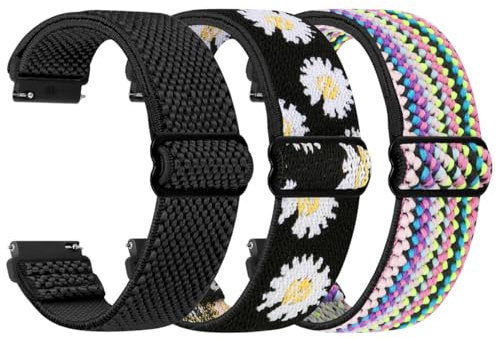 TumpCez Elastische Uhrenarmbänder,16mm 18mm 19mm 20mm 22mm 24mm Schnellverschluss Nylon Armband Verstellbare Aatmungsaktive Sportbänder Ersatzarmband für Herren Damen