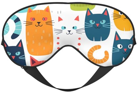 Augenmaske zum Schlafen, niedliche Katzen, Kätzchen, Tiere, Schlafmaske mit verstellbarem Riemen