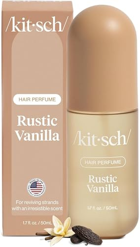 Kitsch Hair Perfume for Women - Rustic Vanilla | Clean, Deodorizing & Patented Odor-Eliminating Technology Hair Spray & Body Mist - Freshen Hair, Pillows - Warm Tonka, Vanilla & Cedar Blend - 50 mL