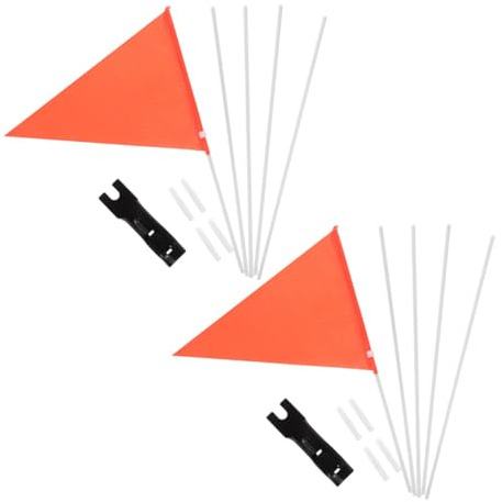 Toyvian 2 set Bandiere di Sicurezza per Bicicletta Arancioni Accessori Bike Riflettenti Resistenti e Facili da Installare per Visibilità e Avviso in