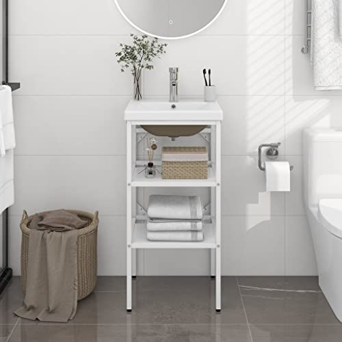 Genérico Estructura de baño con Lavabo Incorporado Hierro,Mobiliario,Armarios y Almacenamiento,Tocadores,Tocadores de baño,14.46 KG,3101373