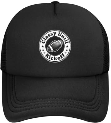 Kangweida Classy Until Kickoff Baseball Cap Black Breathable Trucker Hat for Women Men