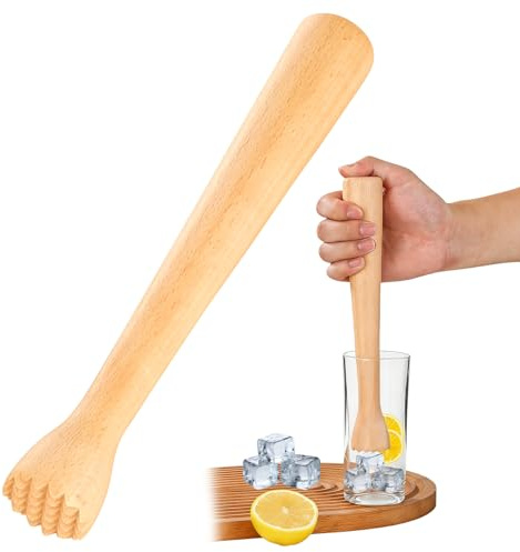 Jinsion Schiacciapatate in Legno, 25 cm | Pestello Cocktail, Punta Affilata, Per Kimchi e Crauti, Per Prodotti Fermentati, Per Cubetti di Ghiaccio