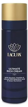 Lācurā - Aldi | Ultimate Rich Cream with Peptides, Hyaluronic Acid and Green Tea Extract | Anti-Aging Face Moisturizer, Vegan, Dermatologically Tested | 50mL