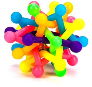 IMIKEYA 2 Pcs Balle de Dentition pour Chiot en Caoutchouc Arc-en-Ciel, Jouet à Mâcher pour Chien Actif, pour Maison et Boutique, Stimule Mastication et Amusement