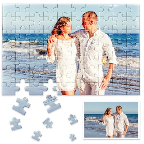 Puzzle personalizzati per adulti, 70 pezzi, 15,2 x 20,3 cm, puzzle personalizzato senza cornice, puzzle personalizzato in legno, idee regalo per famiglia, animali domestici, matrimoni, lauree
