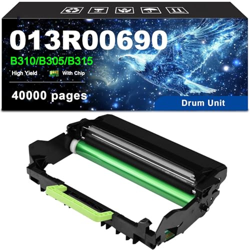 Compatibile Per Xerox B310 013R00690 Unità Tamburo Con Chip, 013R00690 Unità Di Imaging Nero Per Stampante B310 B315 B305, 40000Pagine 1-pack