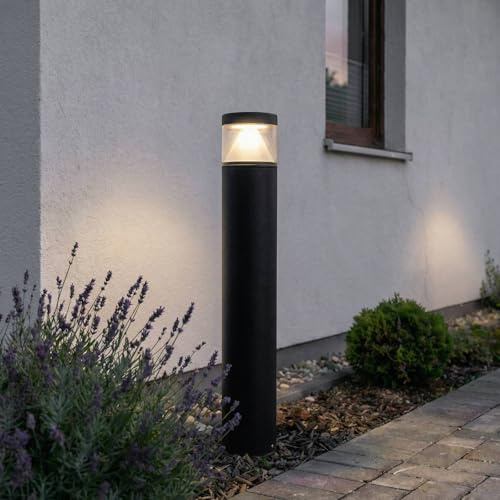 Lucande LED Außenleuchte Darja (spritzwassergeschützt (Modern) in Alu aus Aluminium (1 flammig,) - Wegeleuchte Pollerleuchte Wegelampe Sockelleuchte