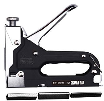 Edward Tools Pro 3 in 1 Heavy Duty Staple Gun with 600 Staples - for Upholstery, Wood, Garden, Wire, Furniture, Roofing - D,U,T Type Staples - Quick Jam Clear - DIY
