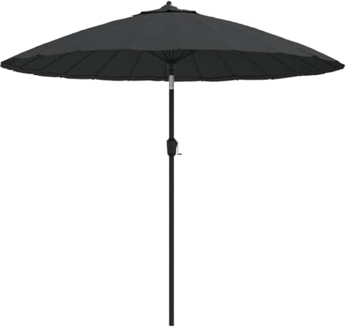 vidaXL Sonnenschirm mit Aluminium-Mast Kurbelsystem Ampelschirm Gartenschirm Marktschirm Strandschirm Schirm Balkon Garten Terrasse 270cm Anthrazit