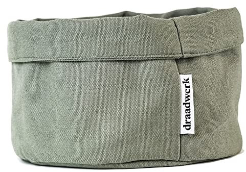 draadwerk® Cesta de pan de tela, almacén para panecillos, desayuno y brunch, cambiador, 100% algodón