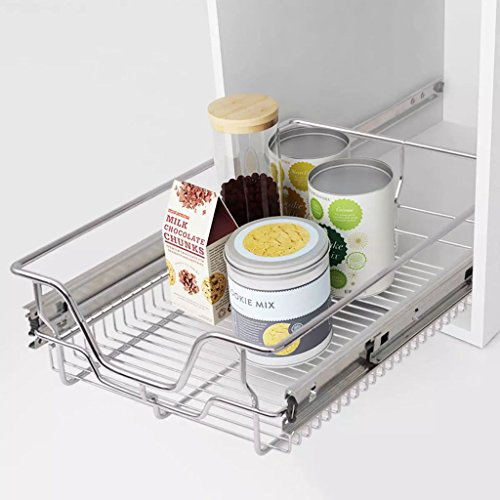 Susany Einbauschublade Korbauszug 2 Stück Silber 40 cm Breite