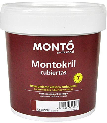 Montokril - Rivestimento impermeabile per proteggere e impermeabilizzare coperture, terrazze e superfici orizzontali, 4 l, grigio 189