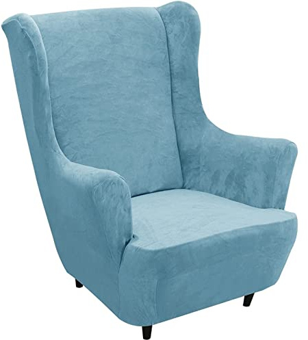 GYHH Sesselhusse Wasserdicht Sesselbezug, Stretchhusse Für Ohrensessel, Elastisch Stretch Samt Husse Weicher Sesselüberwürfe Sesselschoner Sofabezug (Peacock Blue)