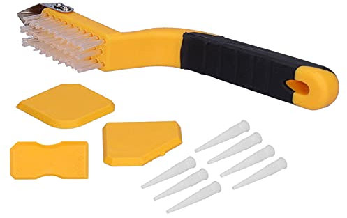 EVTSCAN 11Pcs Caulking Tool Silicone Grout Scraper Glue Remover Cleaner Set Kit for Tile Floor