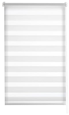 Estoralis VERAL| Estor Enrollable Noche y Dia Diseño Moderno | Sin Taladrar Doble Tejido | Blanco Roto | 70 x 150 cm (Ancho/Alto) Tamaño Tela 67 x 150 cm | Estores para Ventanas y Puertas