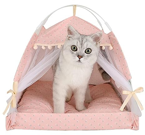 Katzenzelt, Tipi Zelt Hunde Und Katzen, Hundezelte Hundehöhle Und Haustierhäuser, Mit Abnehmbarem Waschbarem Kissen, Für Katzen Oder Kätzchen Oder Kleine Haustiere