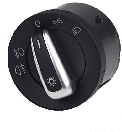 ZIxmix Car Headlight Switch Europäischer Chrom-Scheinwerferschalter, passend for VW Golf 5 6 GTI Mk5 Mk6 Jetta 5 6, passend for SEAT Alhambra OEM 5ND 941 431 A Headlight Switch
