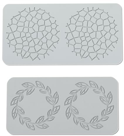 2 Piezas Rejillas Pasteles Molde de Encaje, Alfombrilla de Encaje de Silicona, Molde Silicona, Adecuado para Pasteles, Postres, Arte con Azúcar, Decoración Artesanal