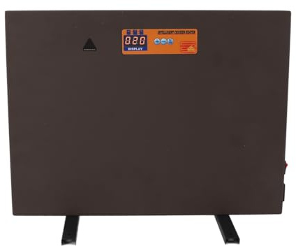 SIXRUN Hühnerstall-Heizung, 150 W, Hühner-Heizung, Heizpaneel mit Timer, Fernbedienung, Neigungs- und Ausschaltfunktion, Braun, EU-Stecker 220V